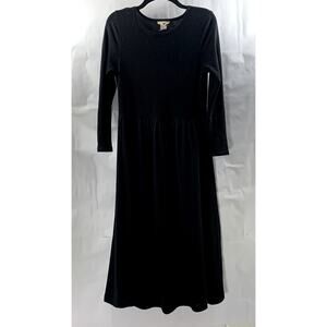LINEAR BY RACHEL RISS Women's Black Crewneck Long Sleeve Maxi Dress SZ XS/S
